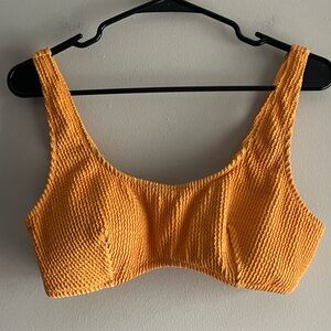 H&M Golden Yellow Ribbed Camisole Bikini Top